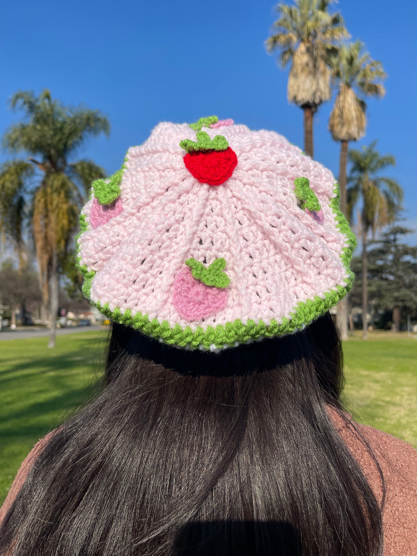 Crochet Strawberry Shortcake Beret