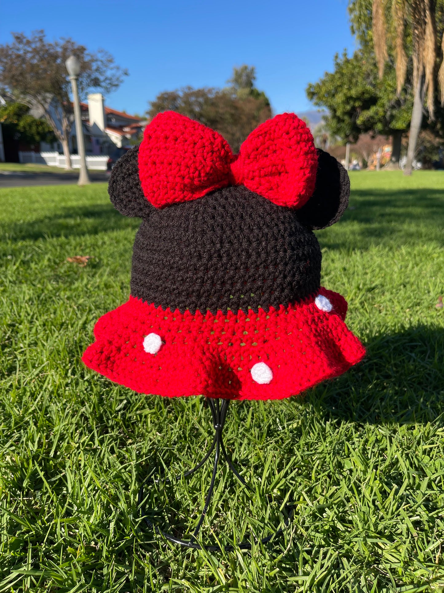 Crochet Minnie Mouse Bucket Hat