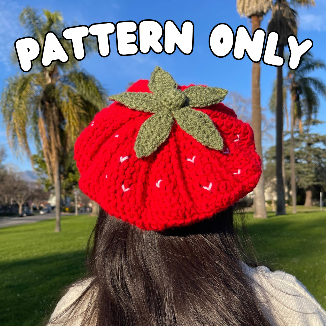 Crochet Strawberry Beret PATTERN