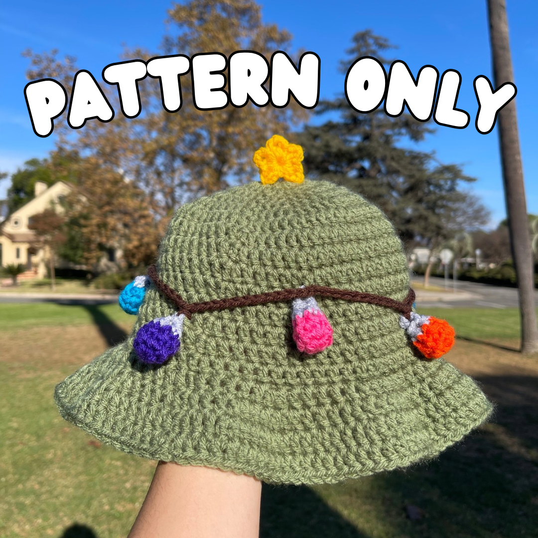 Crochet Christmas Tree Bucket Hat PATTERN