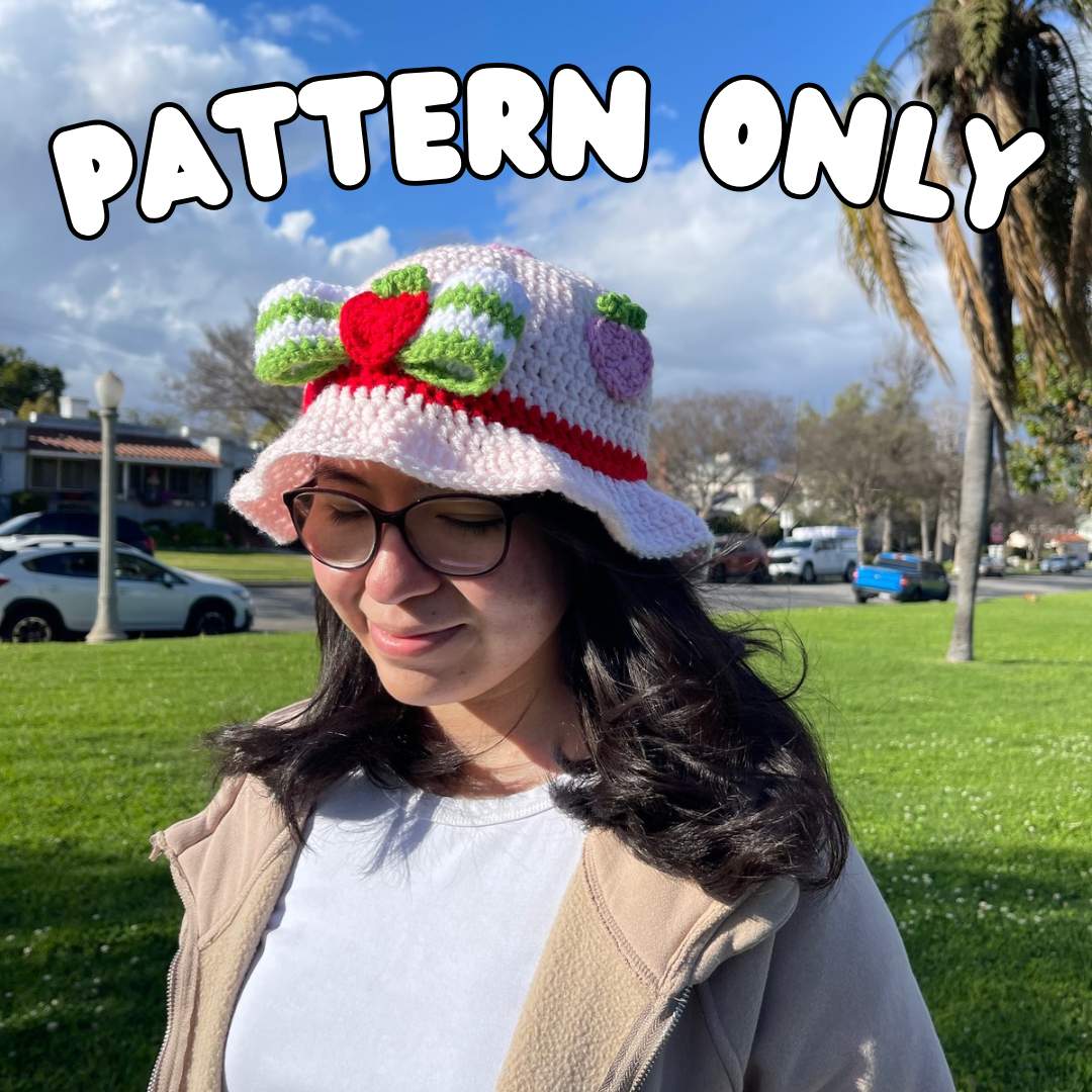 Crochet Strawberry Shortcake Bucket Hat PATTERN