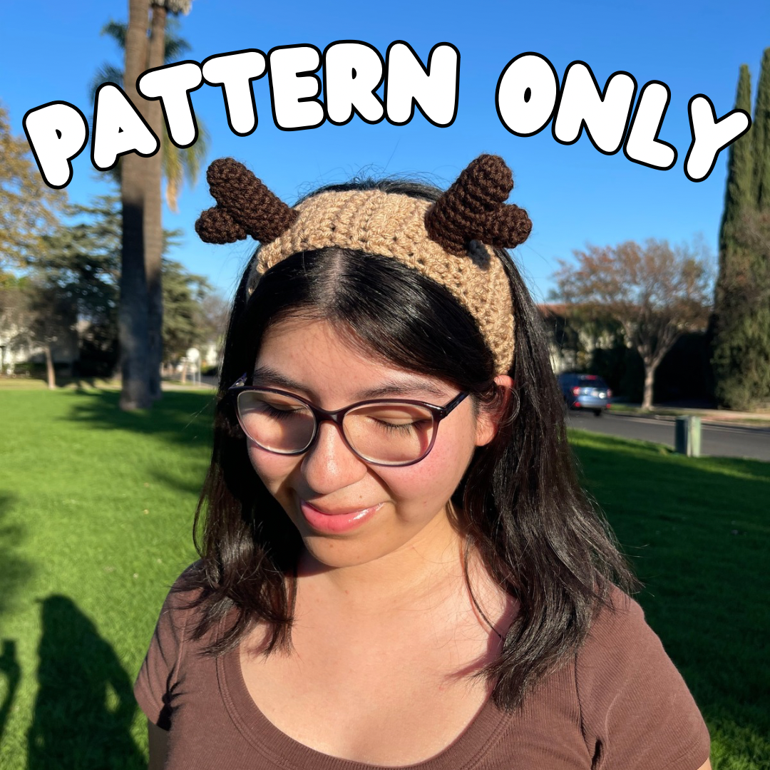 Crochet Reindeer Headband PATTERN