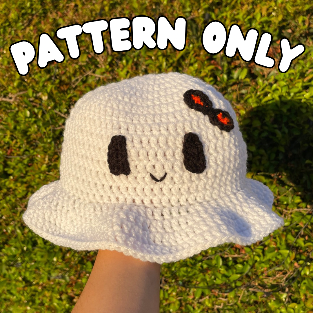 Crochet Ghost Bucket Hat PATTERN