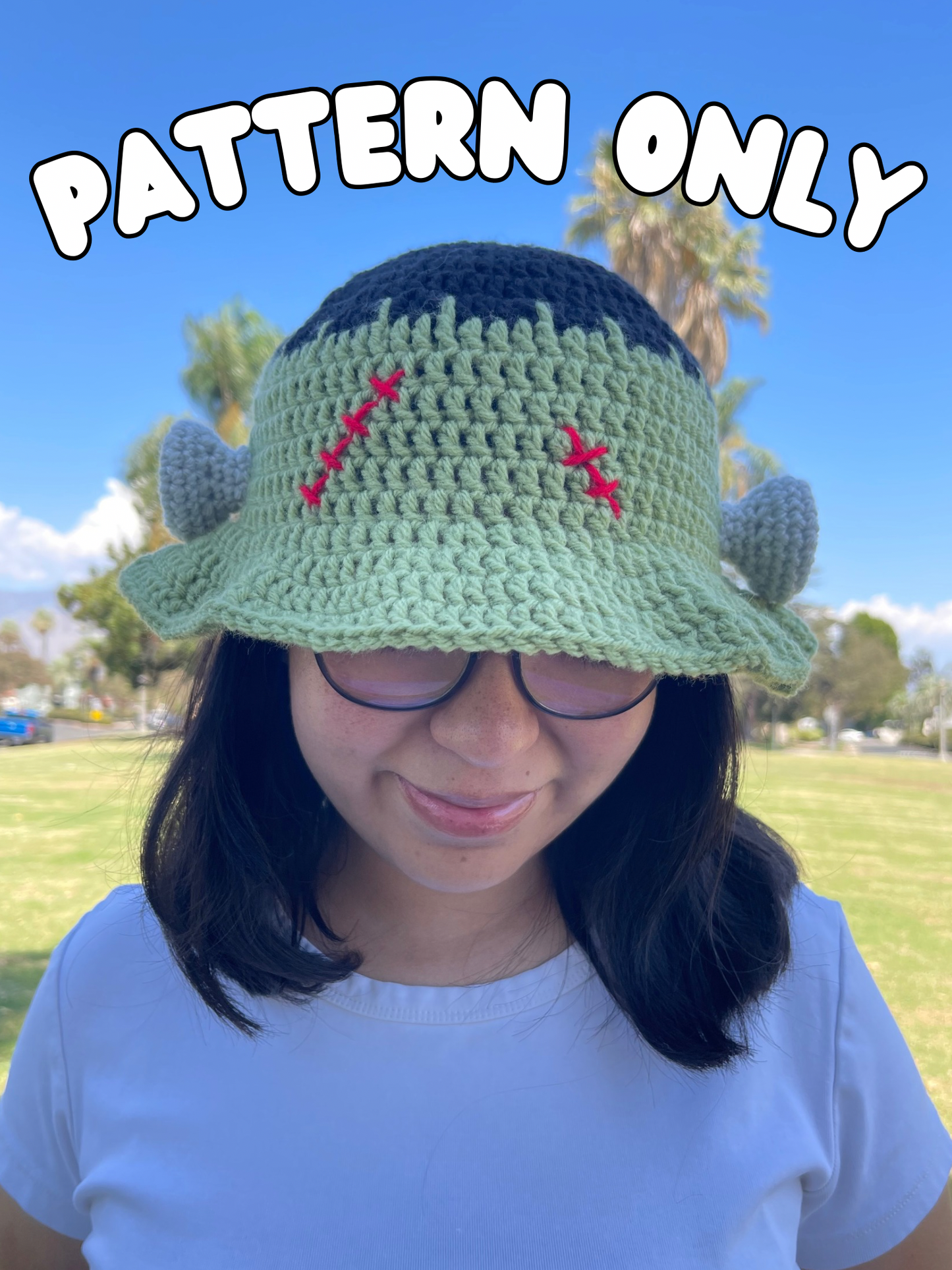 Crochet Frankenstein Bucket Hat PATTERN