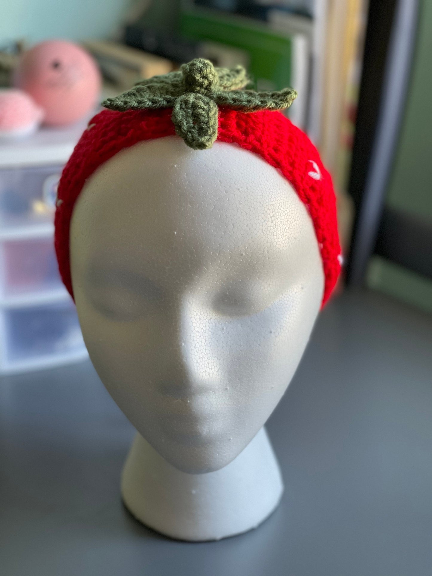 Crochet Strawberry Headband