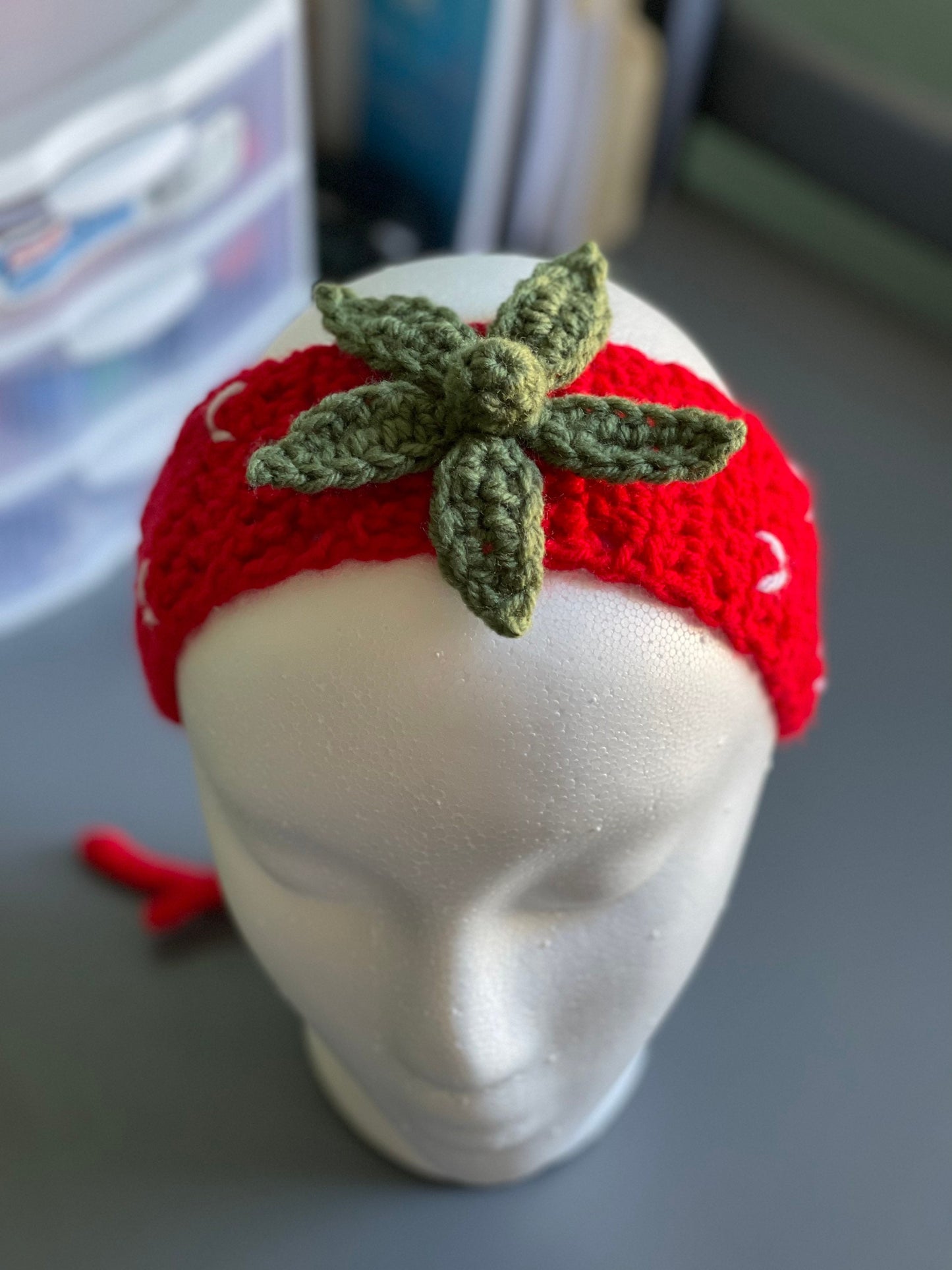 Crochet Strawberry Headband