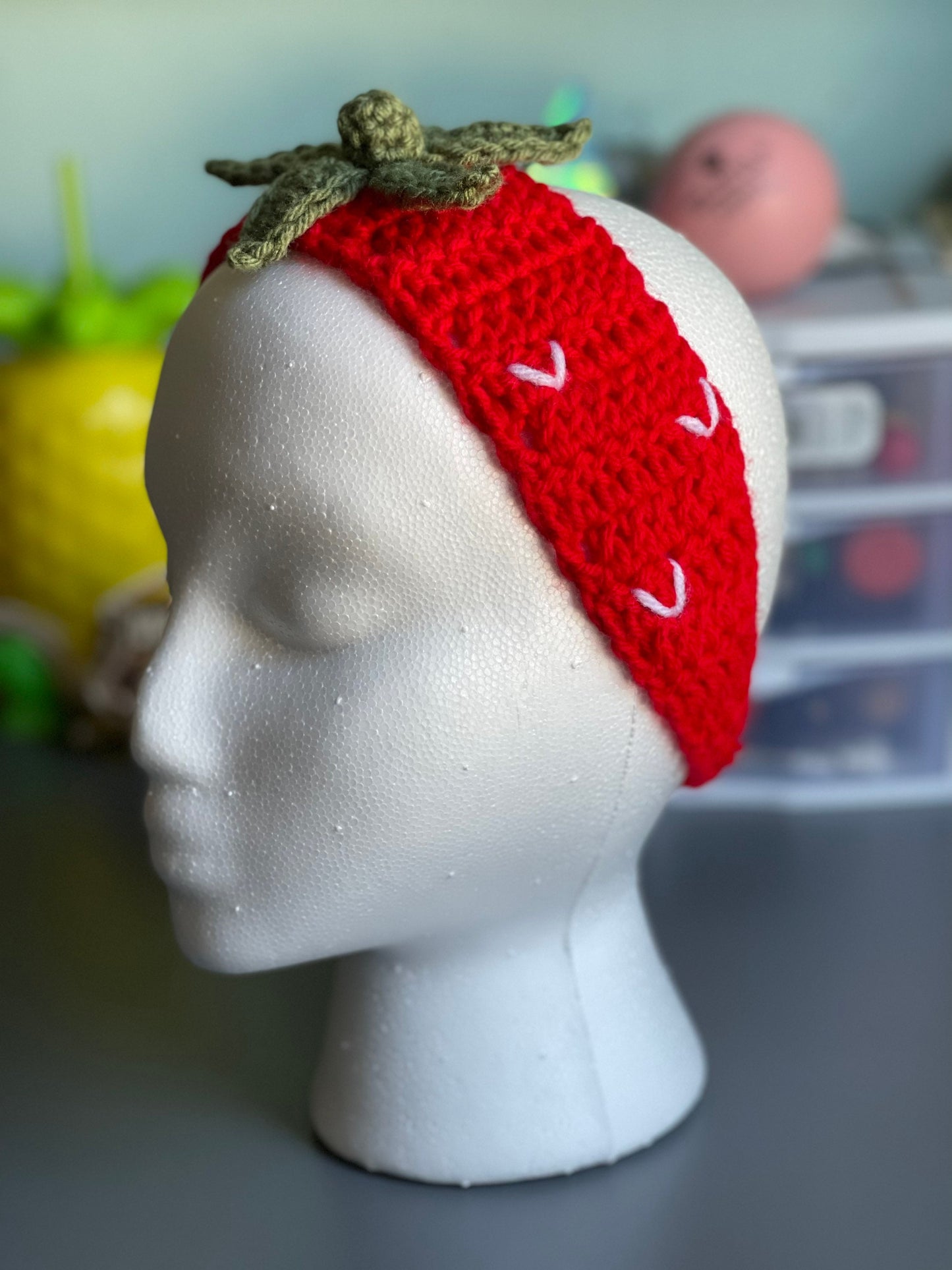 Crochet Strawberry Headband