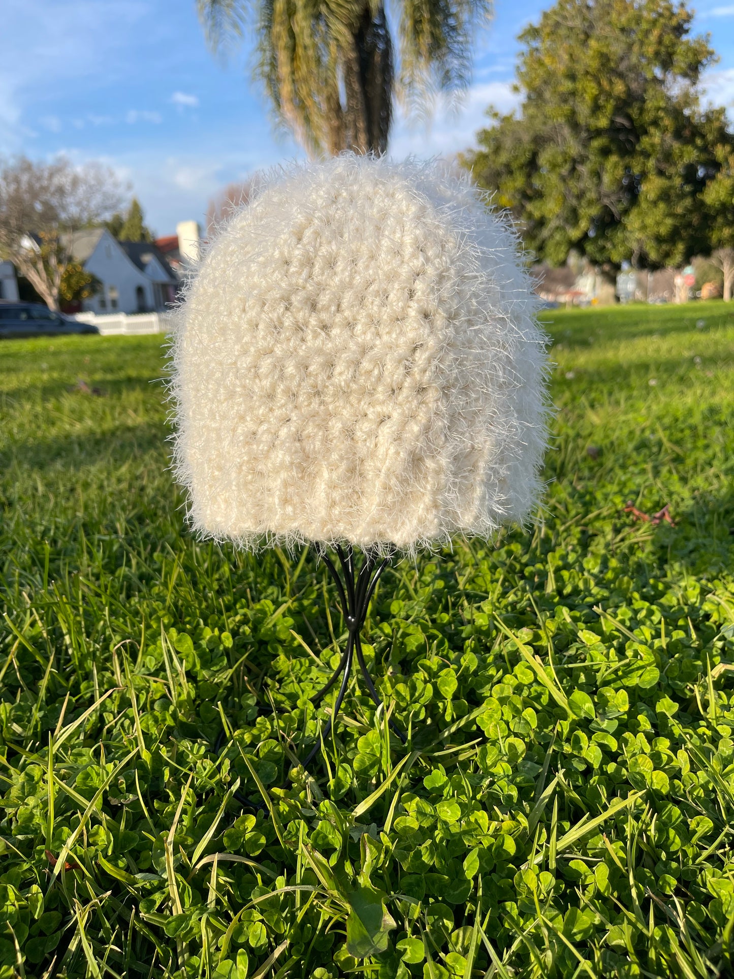 Gorro borroso de ganchillo