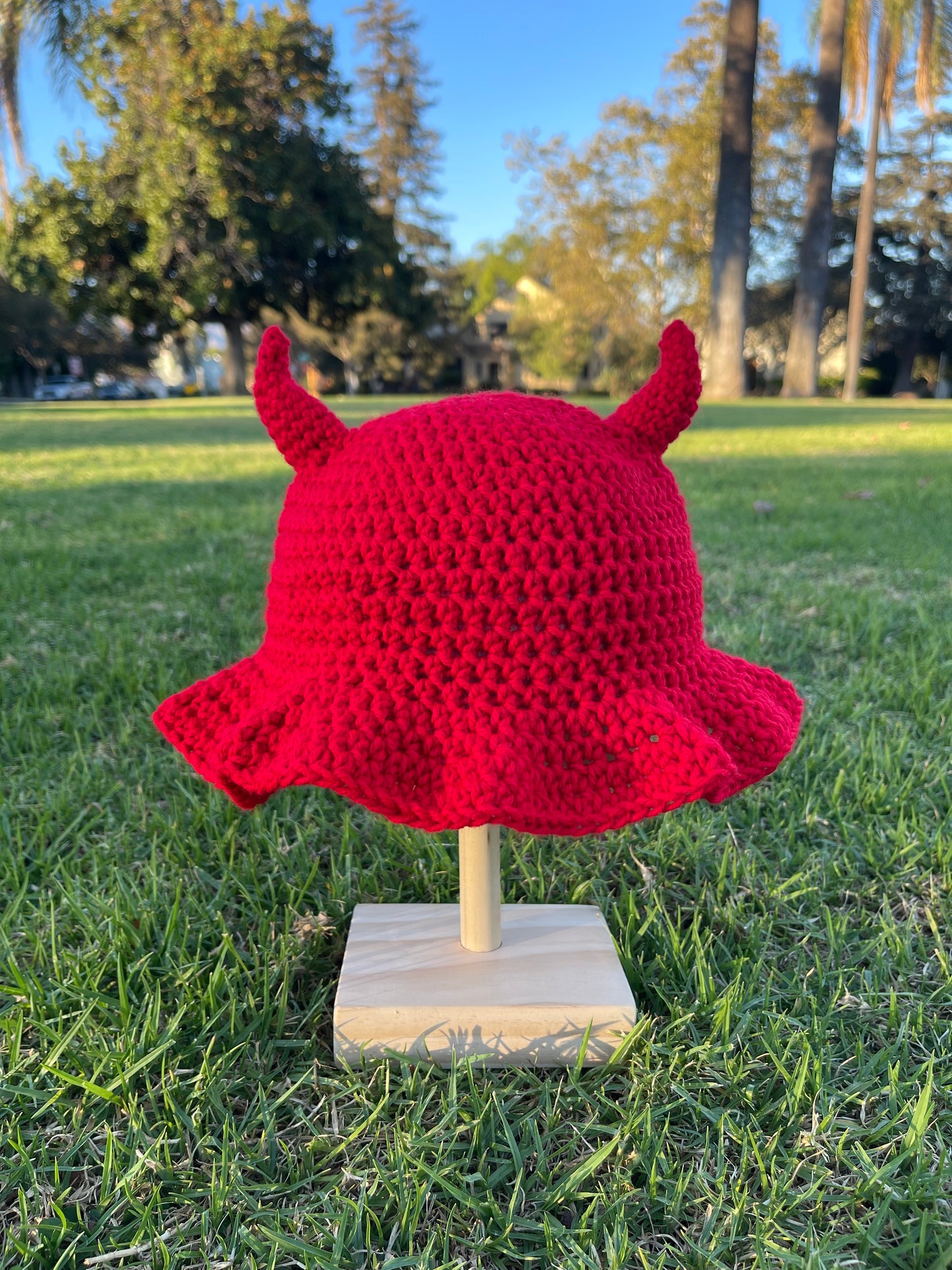 Crochet Devil Bucket Hat