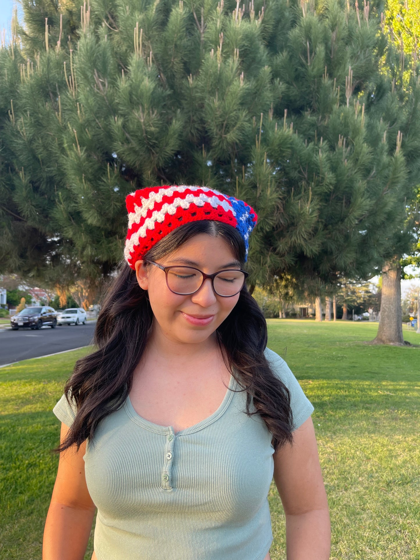 Crochet U.S.A. Flag Bandana