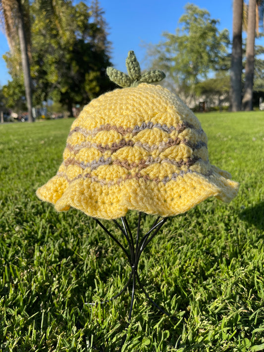 Crochet Pineapple Bucket Hat