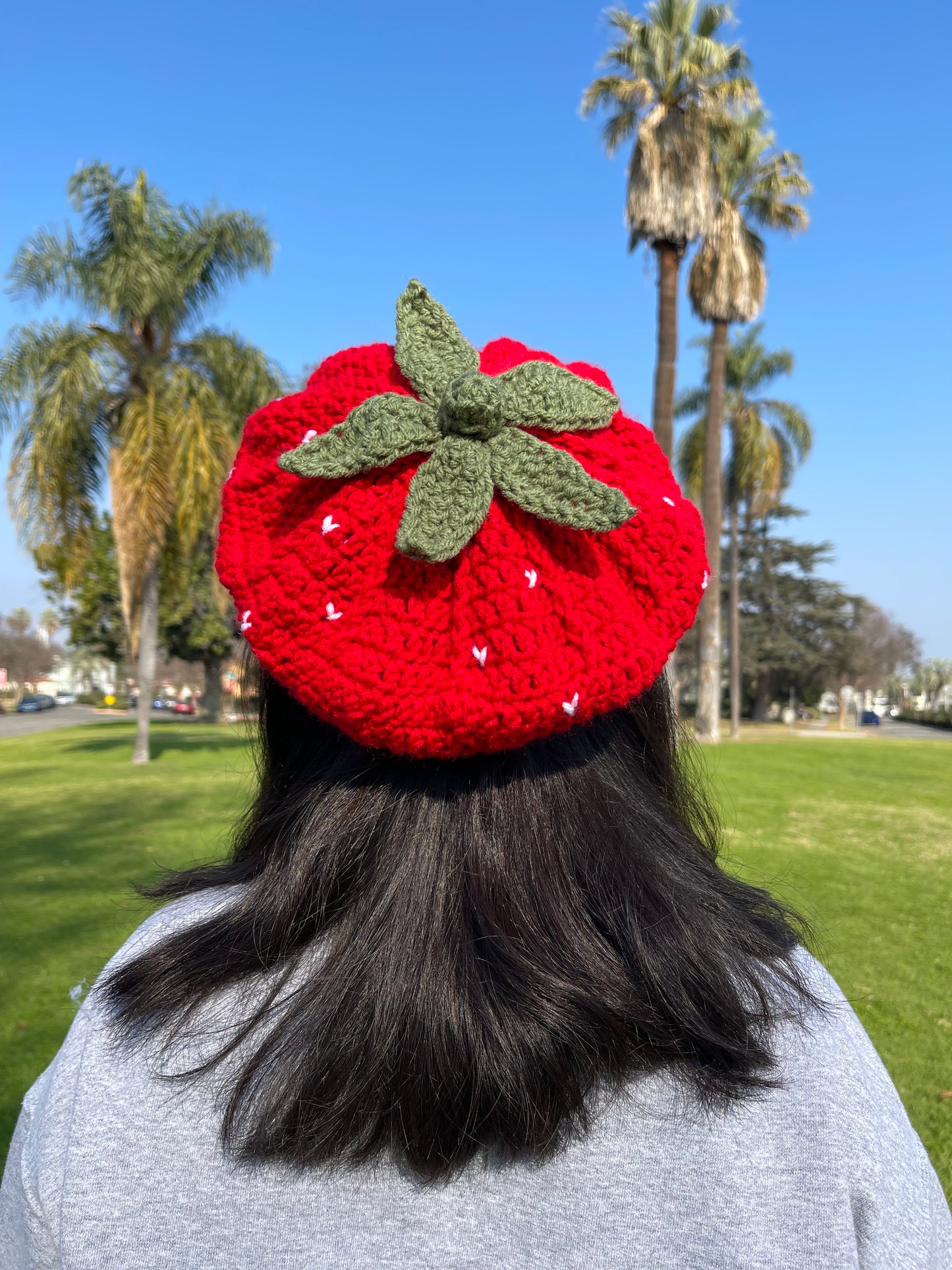 Crochet Strawberry Beret