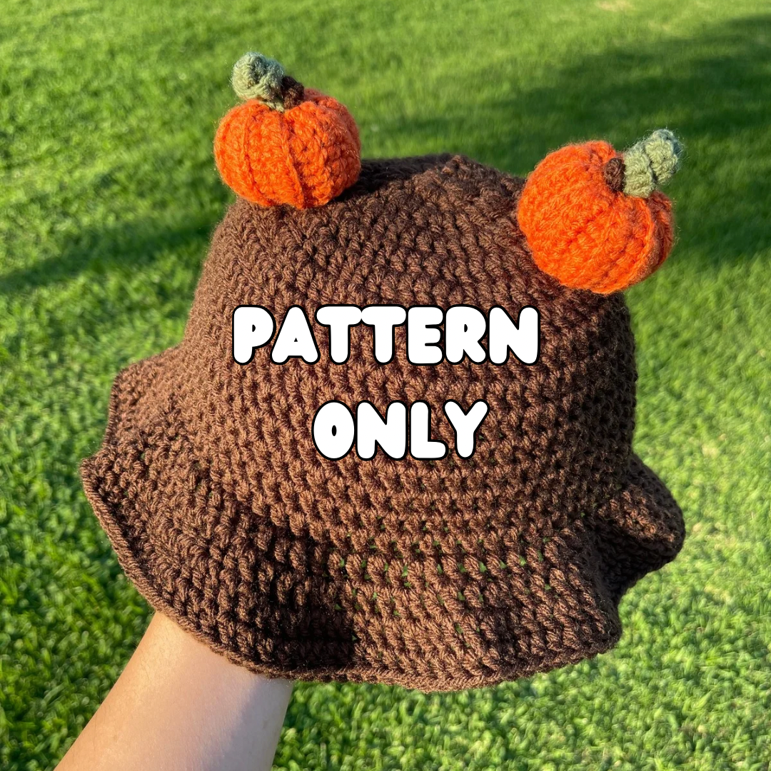 Crochet Pumpkin “Ear” Bucket Hat PATTERN