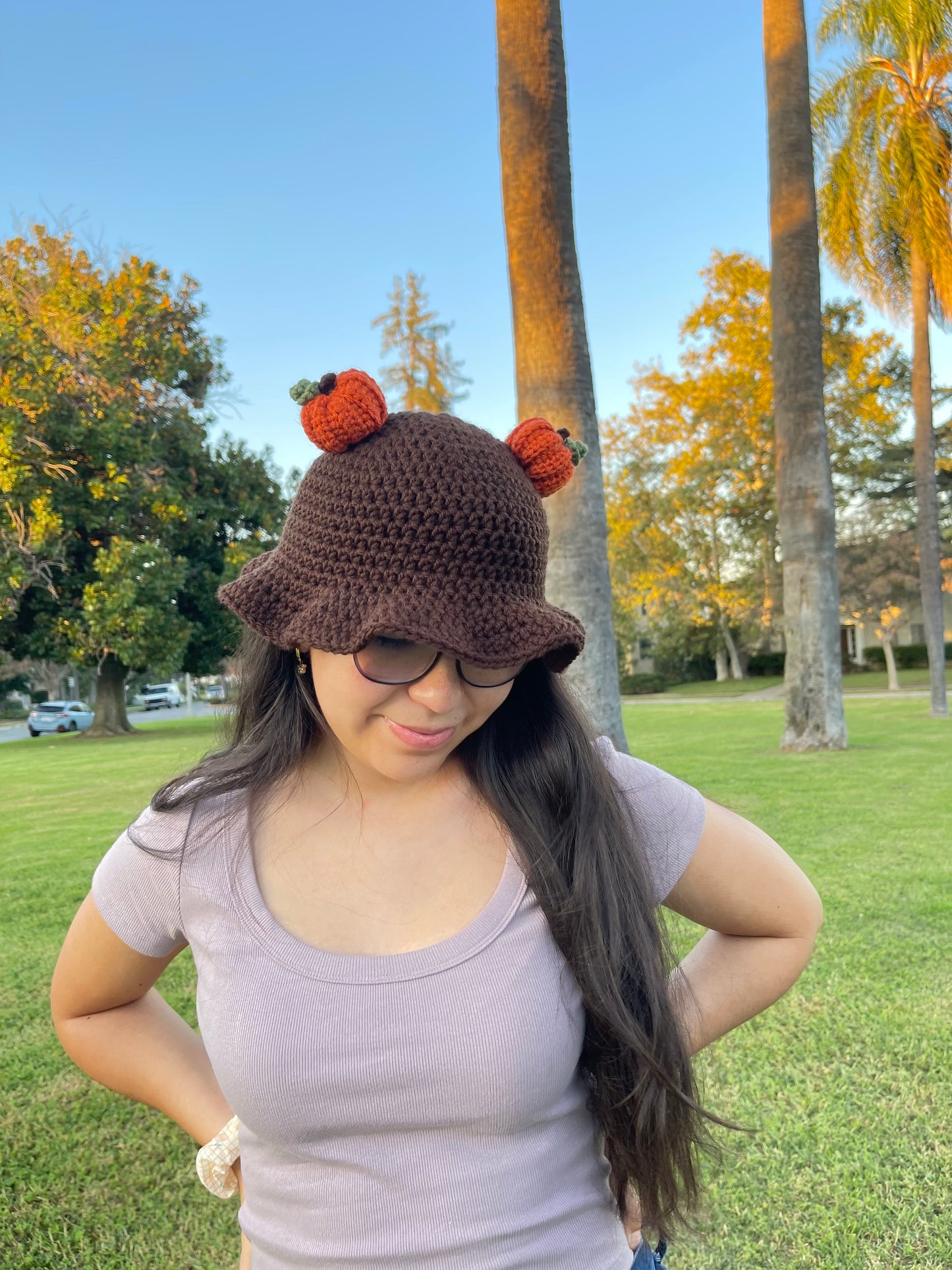 Crochet Mini Pumpkin Bucket Hat