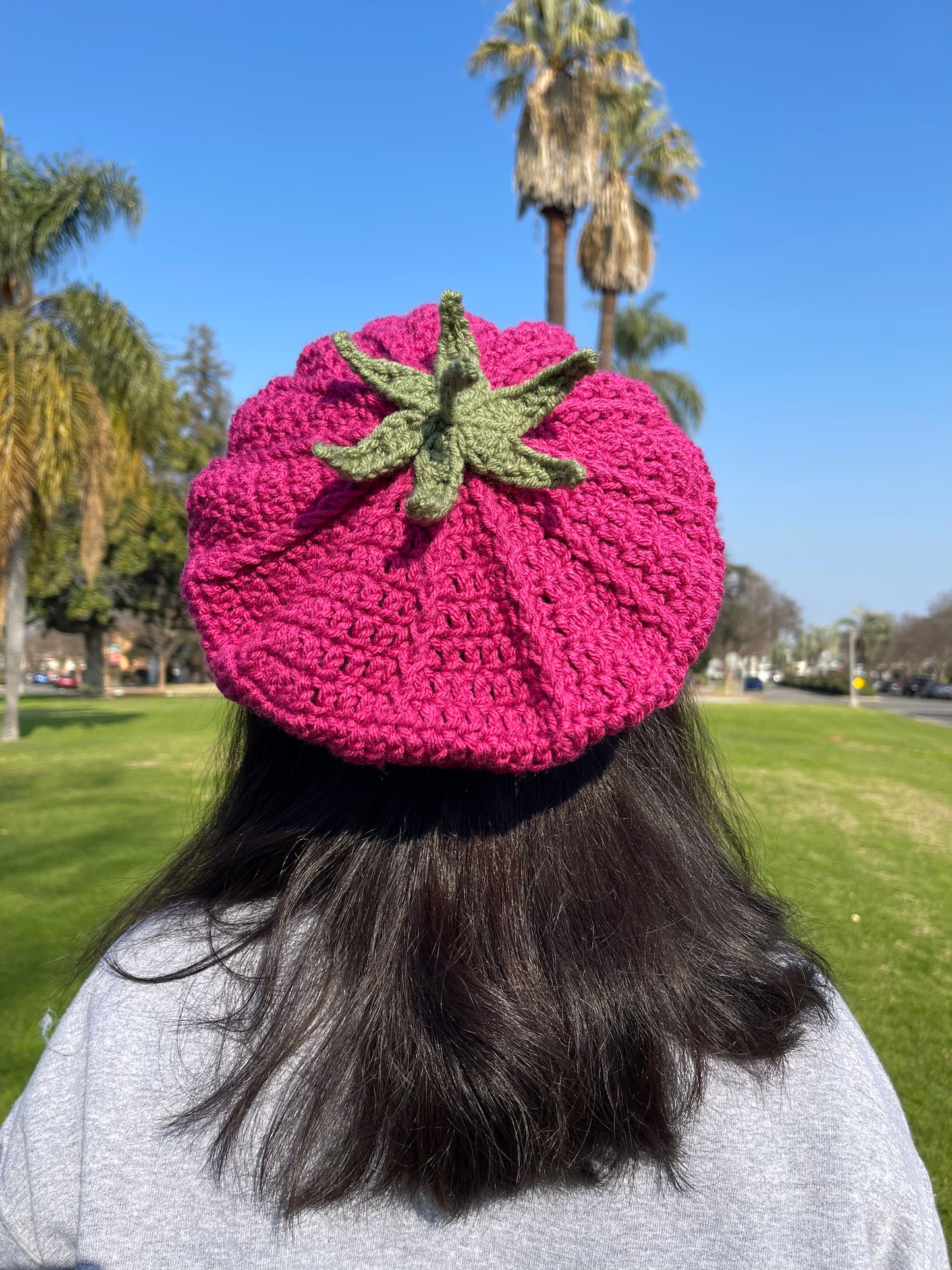 Crochet Raspberry Beret