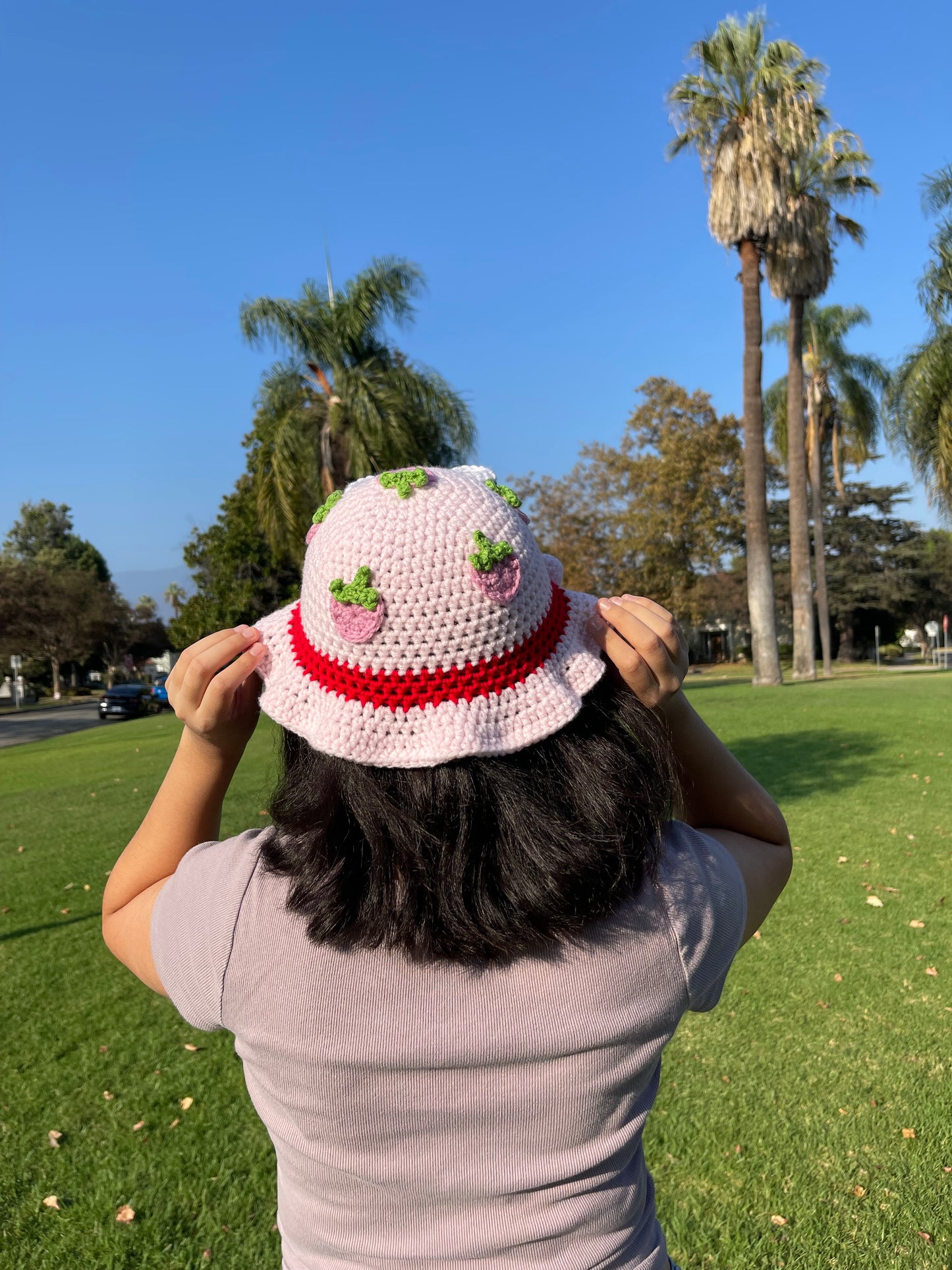 Crochet Strawberry Shortcake Bucket Hat