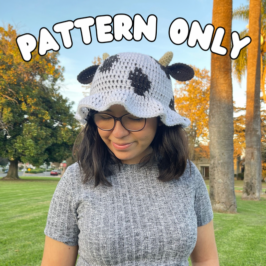 Crochet Cow Bucket Hat PATTERN