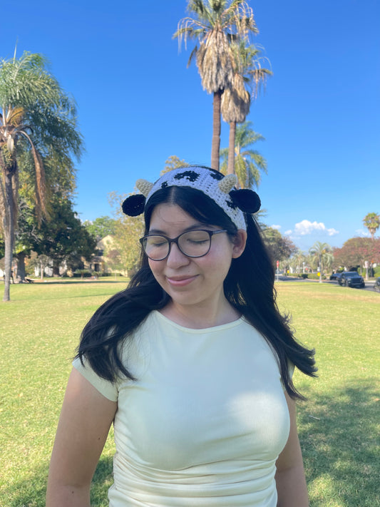 Crochet Cow Headband