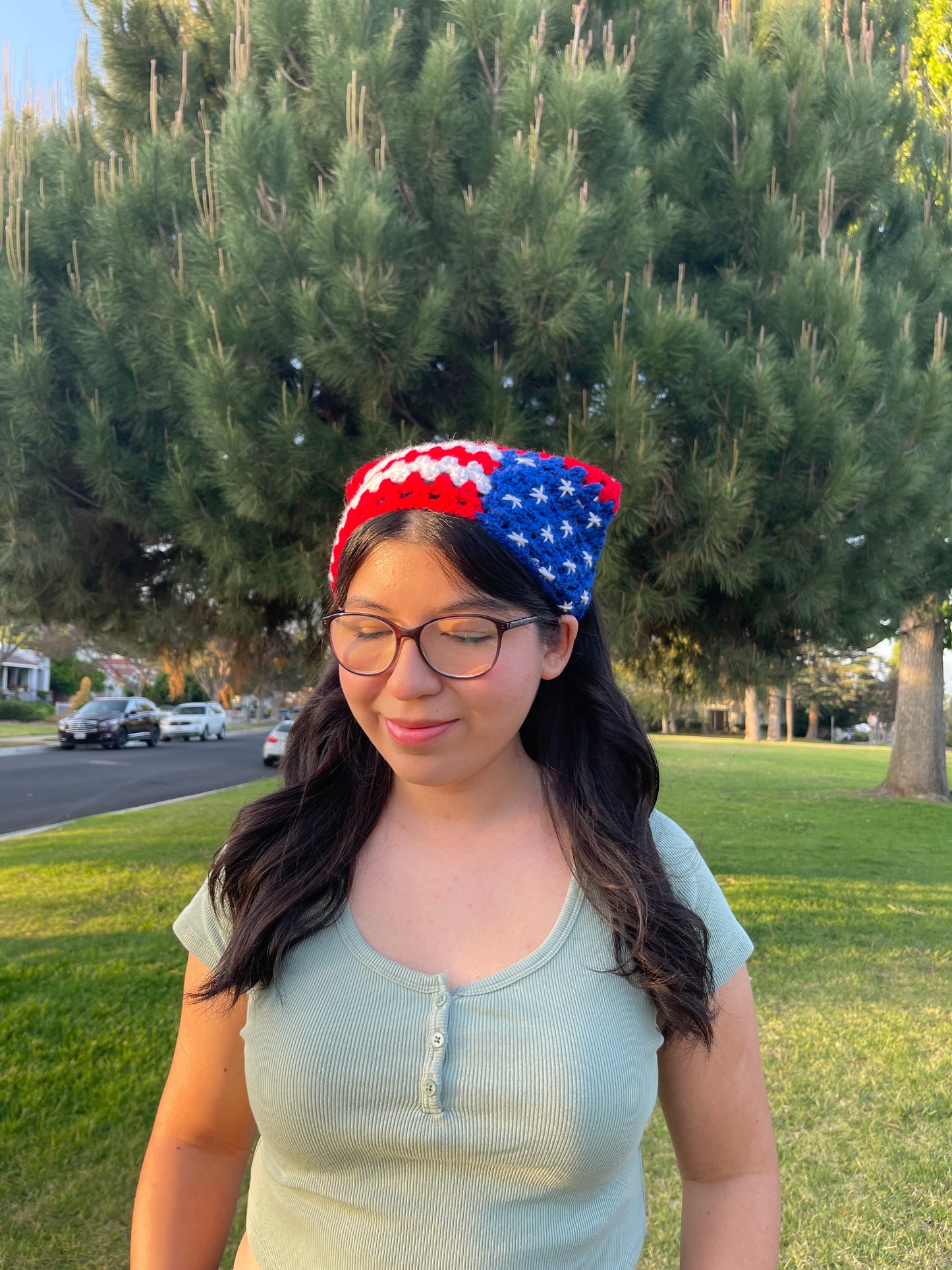 Crochet U.S.A. Flag Bandana