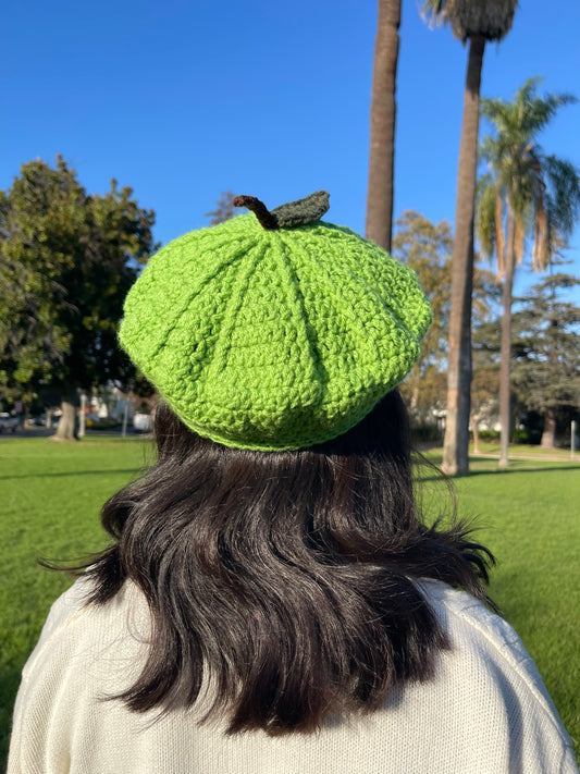Crochet Green Apple Beret
