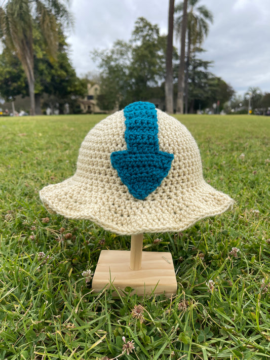 Sombrero de cubo Aang de ganchillo