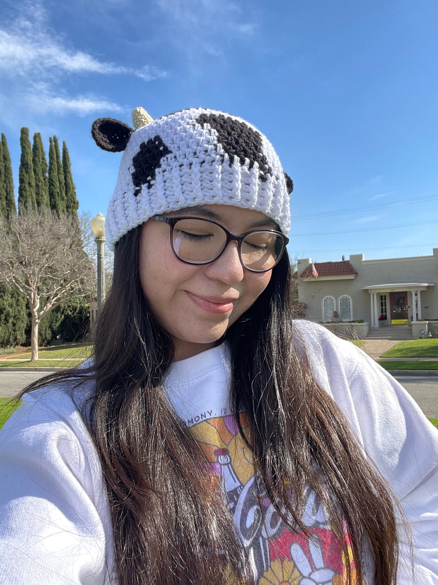 Crochet Cow Beanie