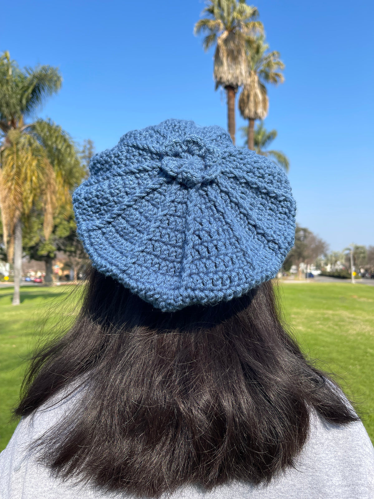 Kate Spade New York\'s Crochet Bobble Beret Blue Multi NWT Double Yarn Crochet Beret (Various Colors) – Forest Girl  main image 4