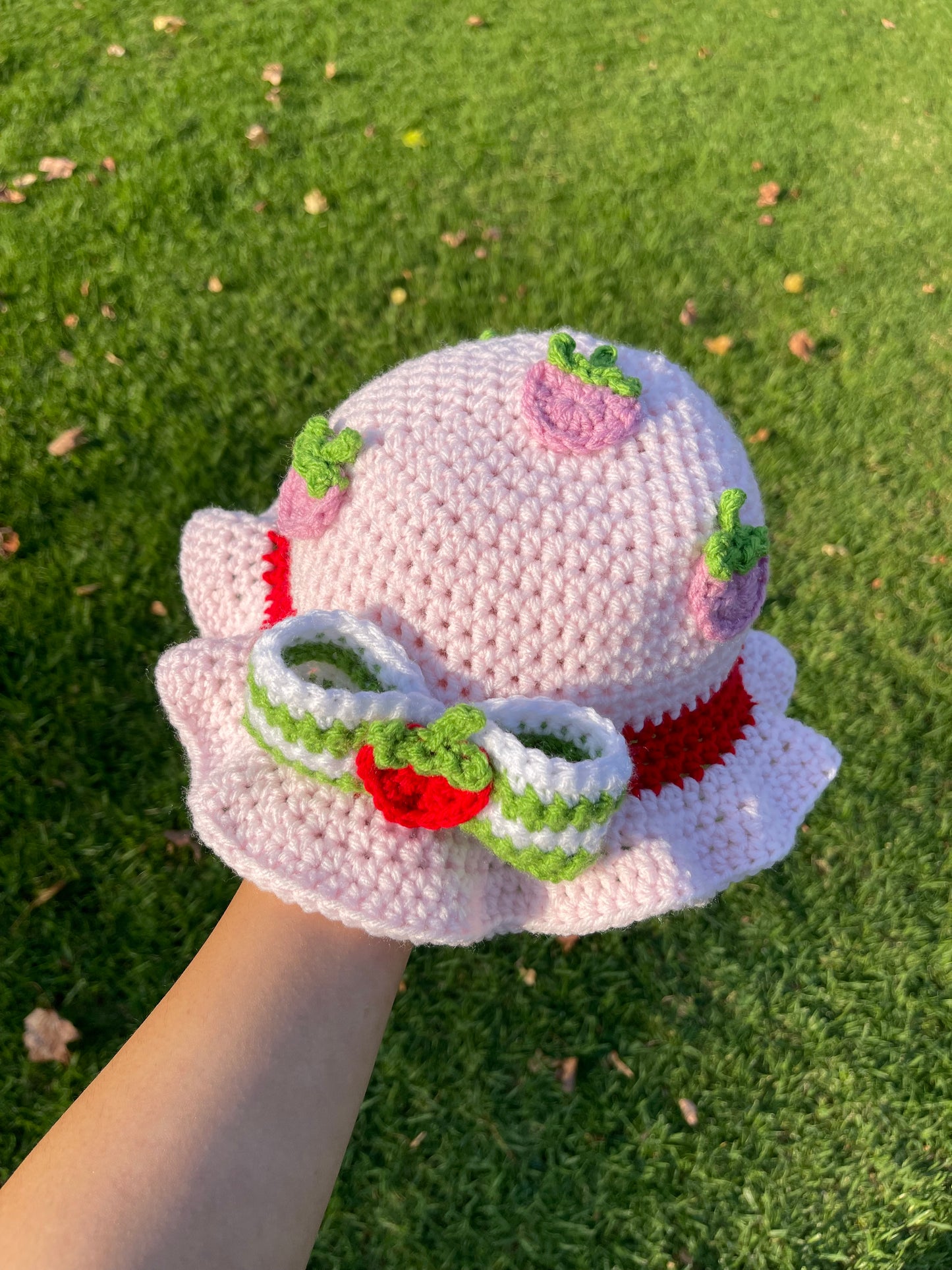 Crochet Strawberry Shortcake Bucket Hat