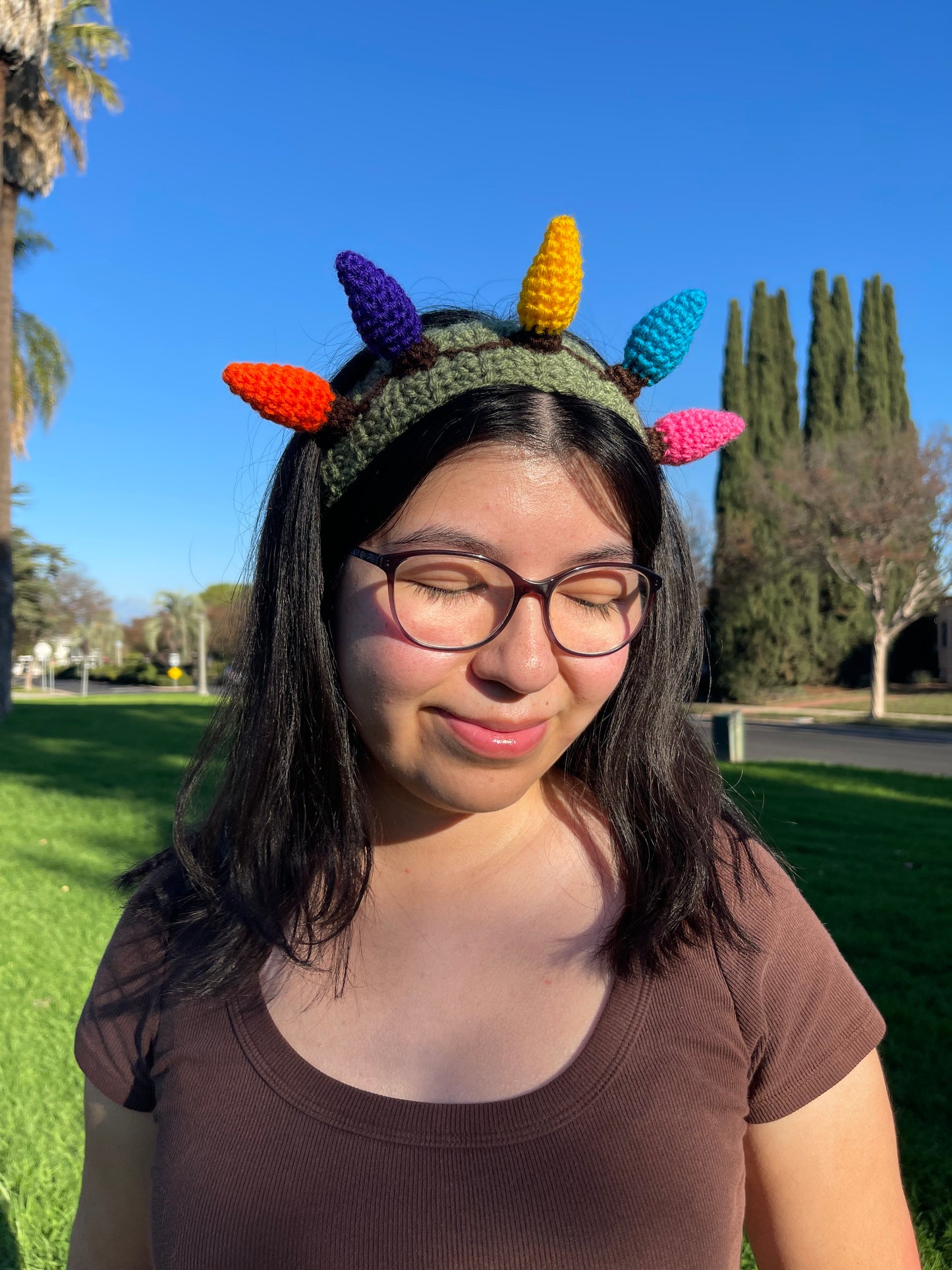Crochet Christmas Lights Headband