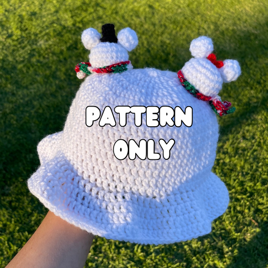 Crochet Holiday Mickey & Minnie Bucket Hat PATTERN