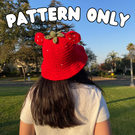 Crochet Strawberry Mickey Bucket Hat PATTERN