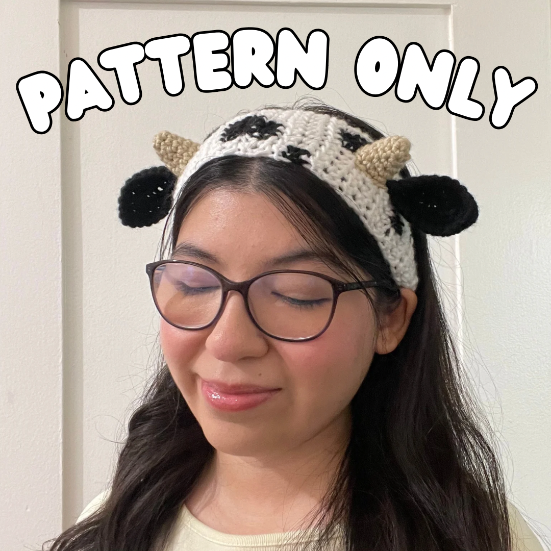Crochet Cow Headband PATTERN