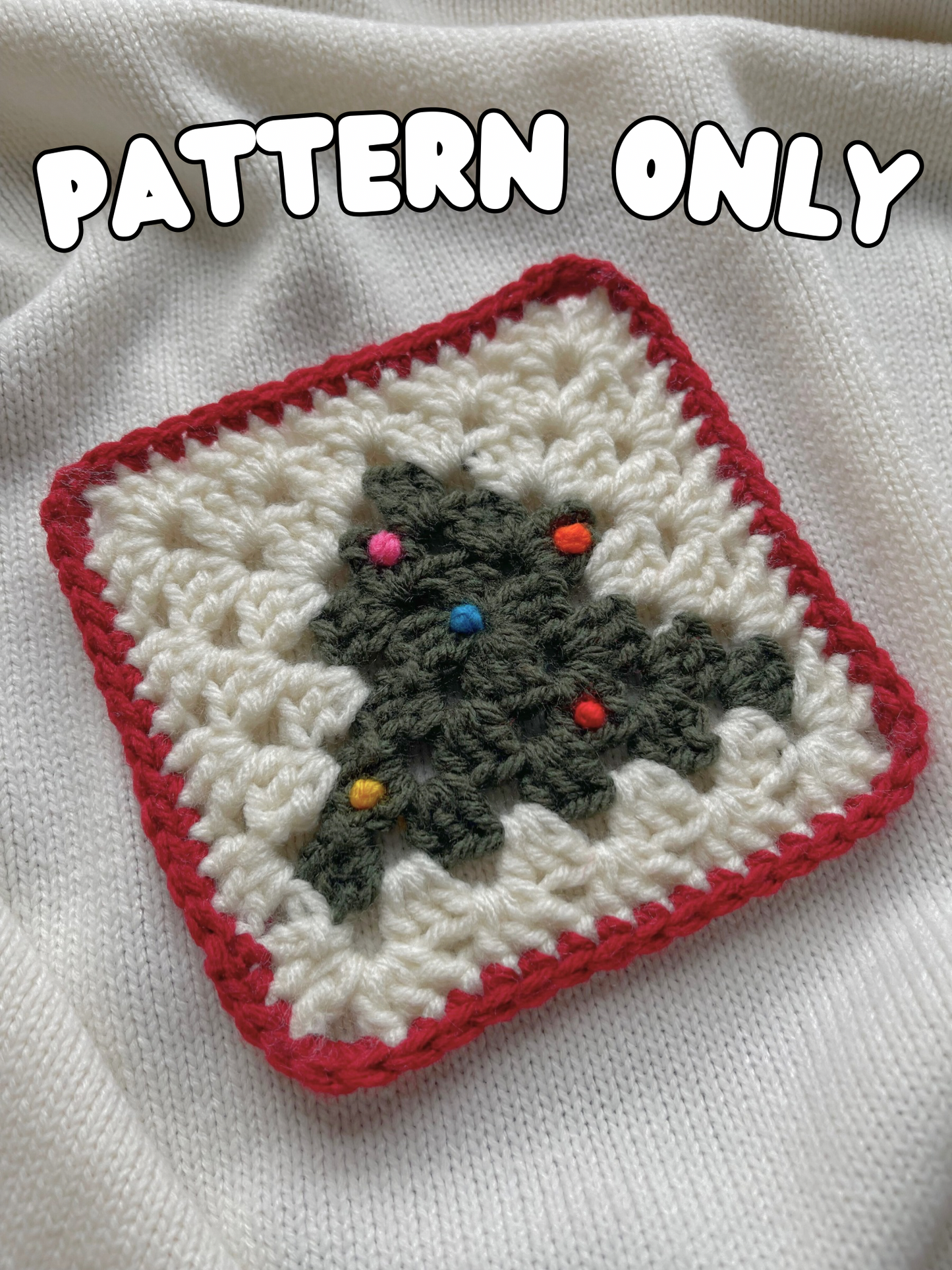 Crochet Christmas Tree Granny Square PATTERN