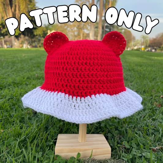 Crochet Santa Bear Bucket Hat PATTERN