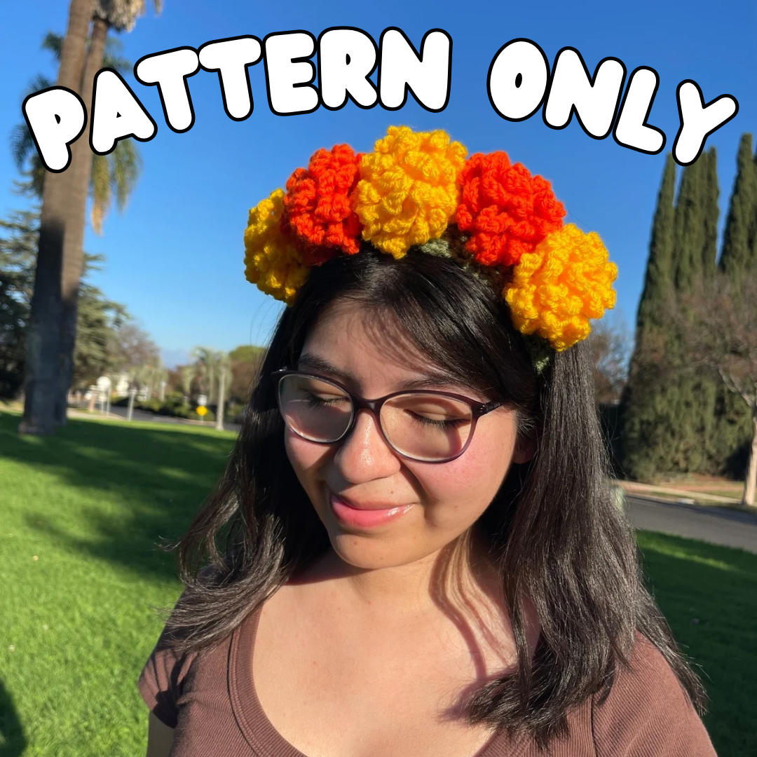 Crochet Cempasúchil Headband Pattern