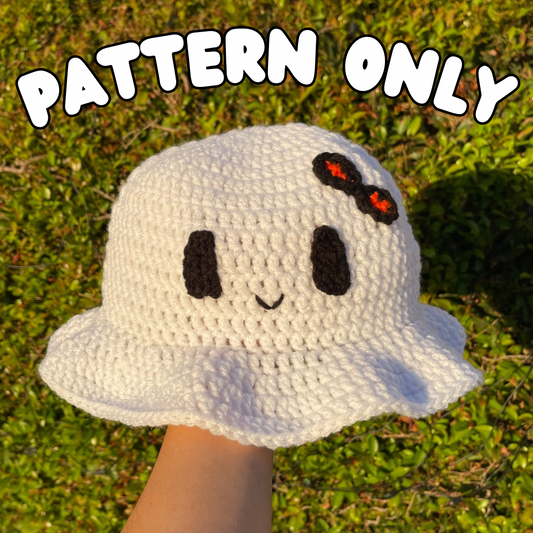Crochet Ghost Bucket Hat PATTERN