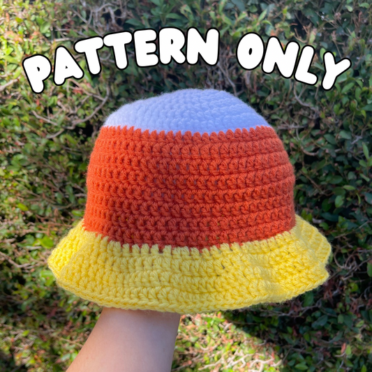 Crochet Candy Corn Bucket Hat PATTERN