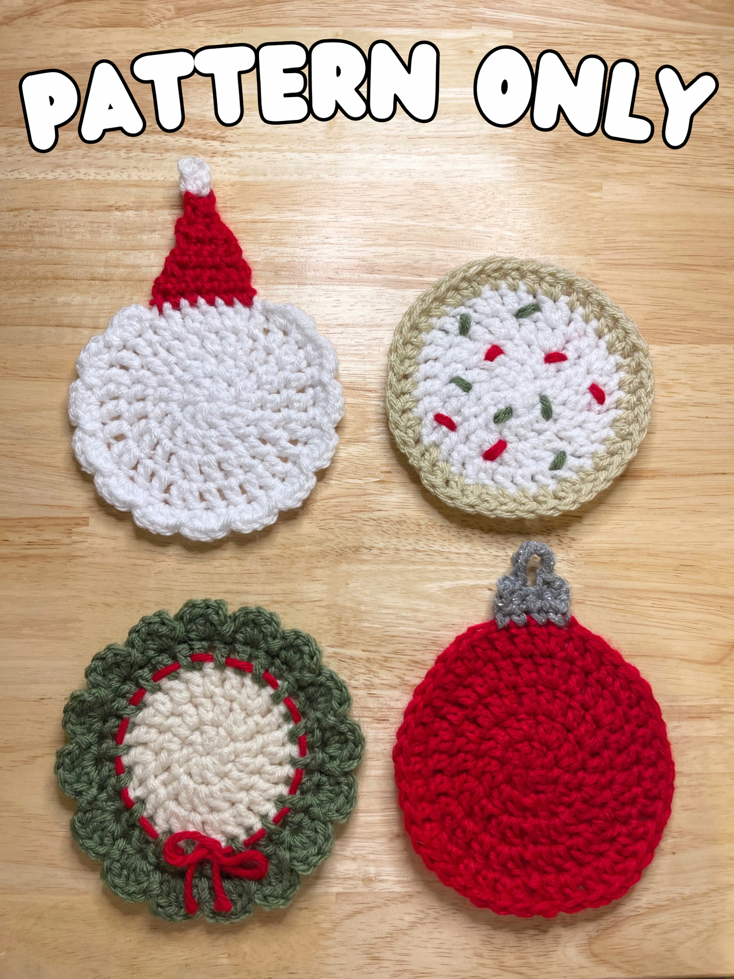 Crochet Christmas Coaster PATTERNS