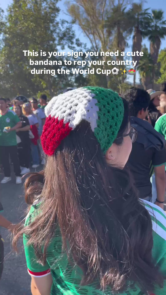 Crochet Mexican Flag Bandana
