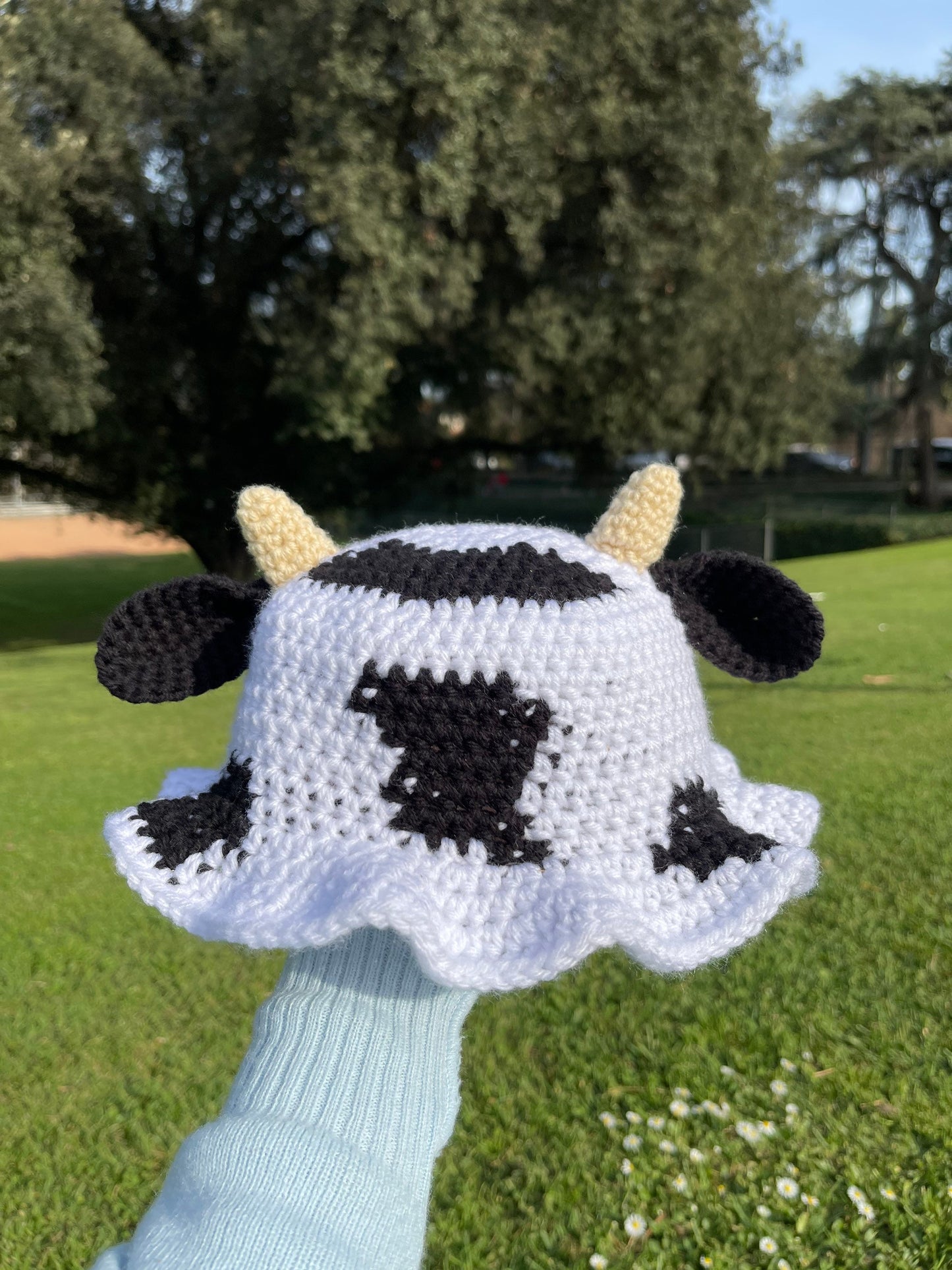 Crochet Cow Bucket Hat