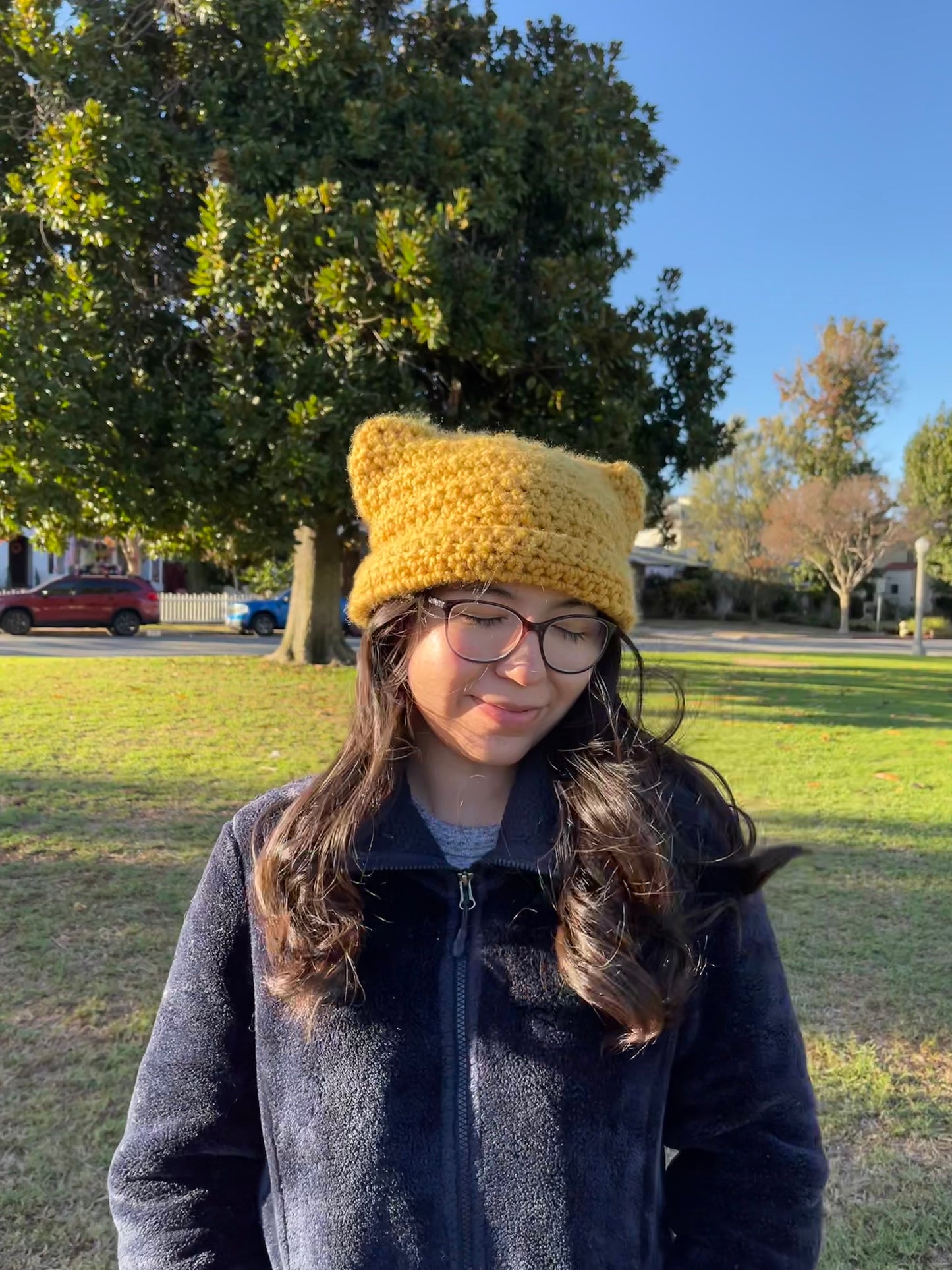 Gorro de gato de ganchillo